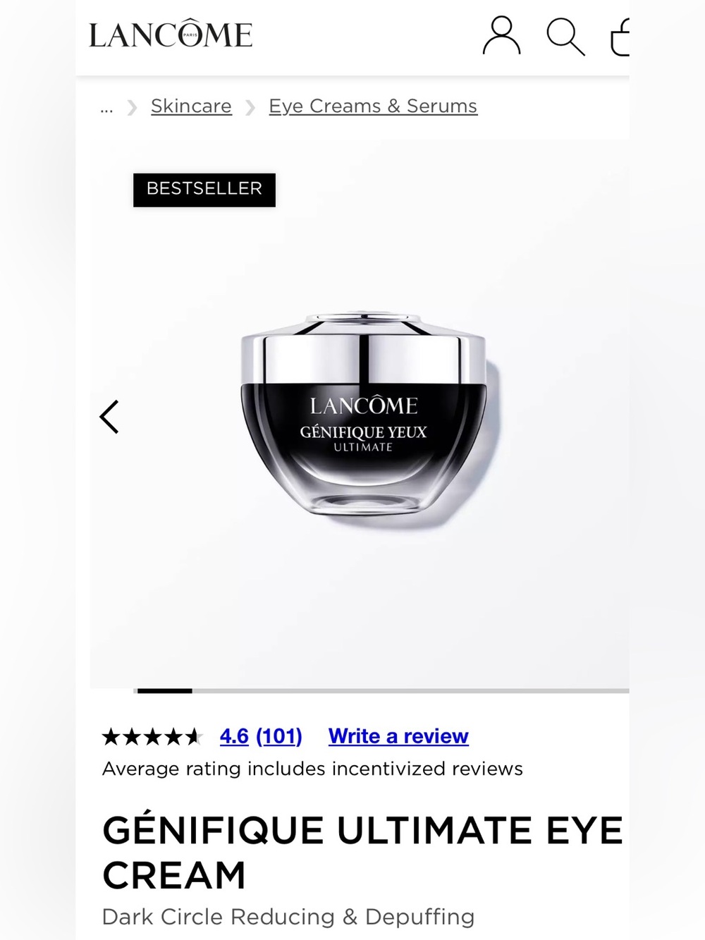 Lancome Génifique Yeux Ultimate Eye Cream — 0.16oz/5ml